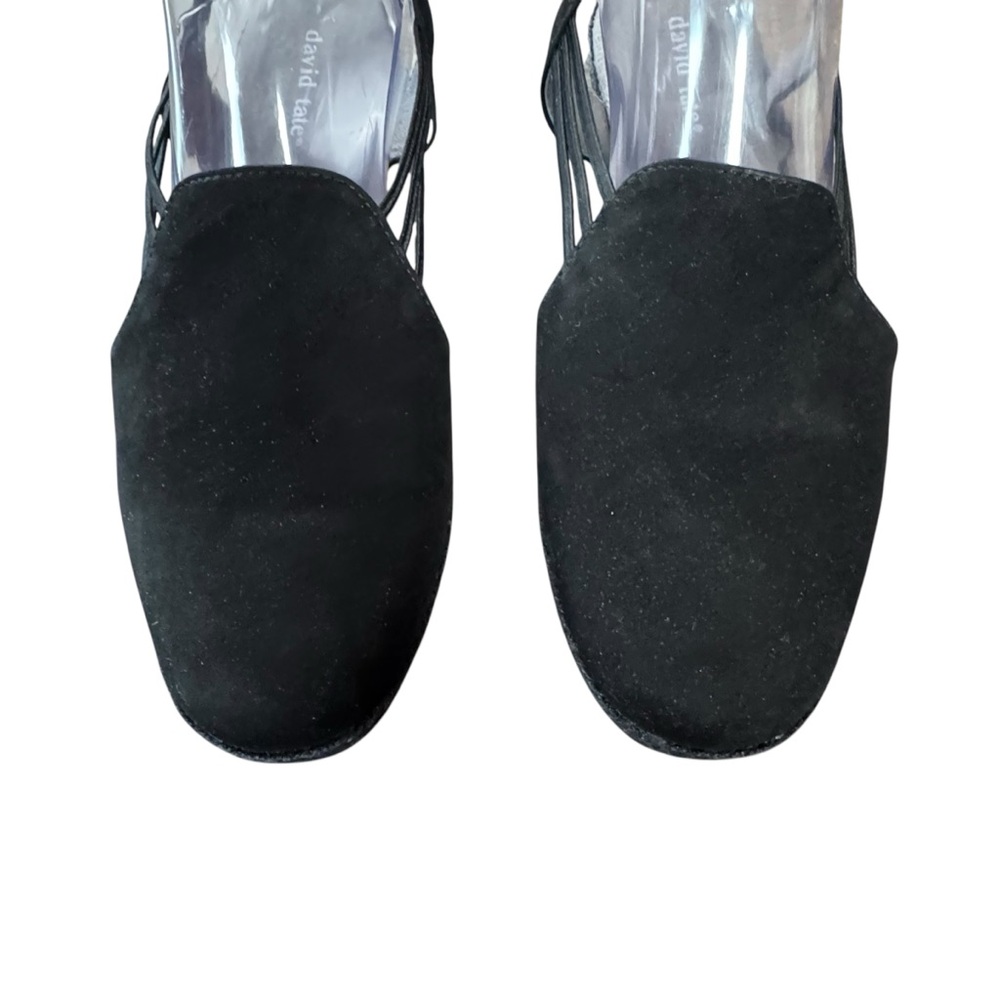 Women’s David Tate Size 8.5 WIDE Black Leather Upper “Nelly” Slingback Shoes - Picture 3 of 10